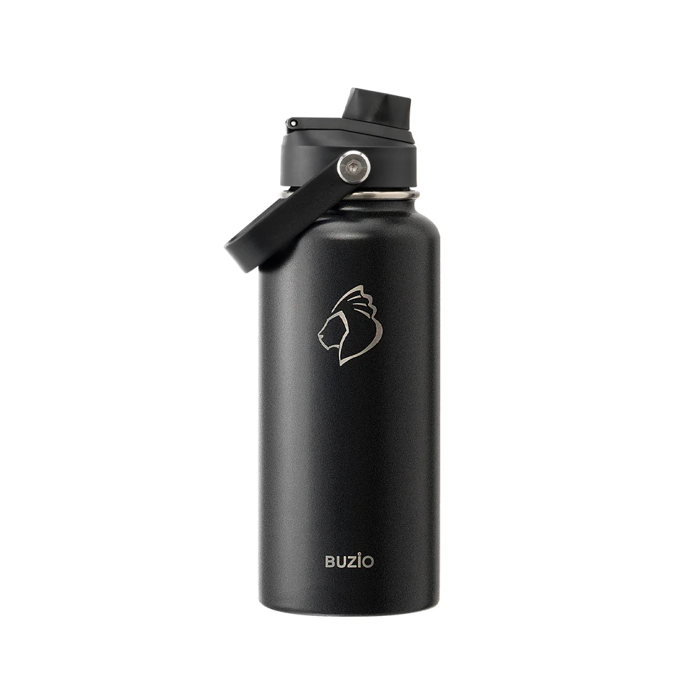 Insulated Water Bottles with 2 Lids | 32oz | Black - Image 3