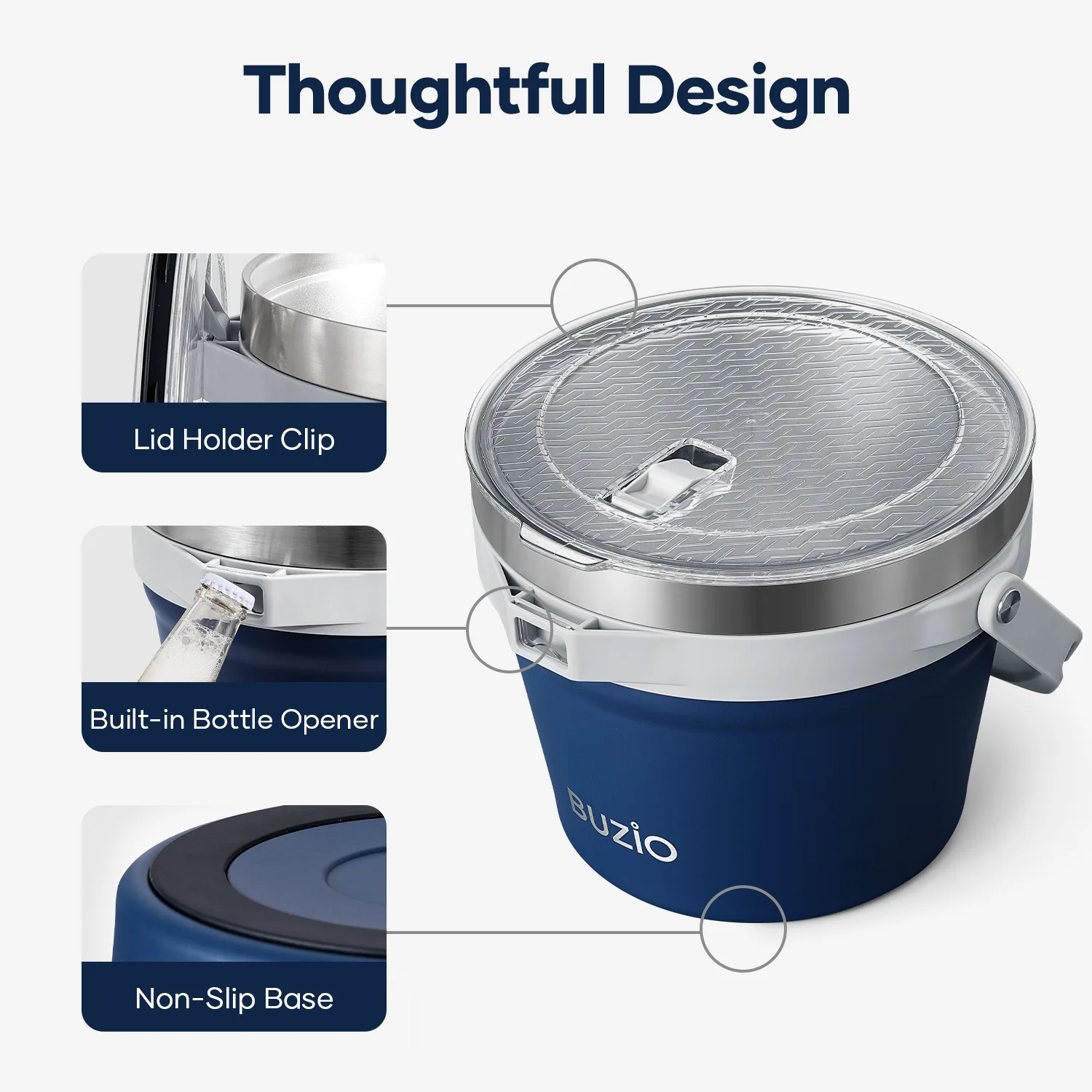 7.4 Qt/7 L Insulated Ice Bucket with Lid and Scoop & Tongs for Parties - Image 22