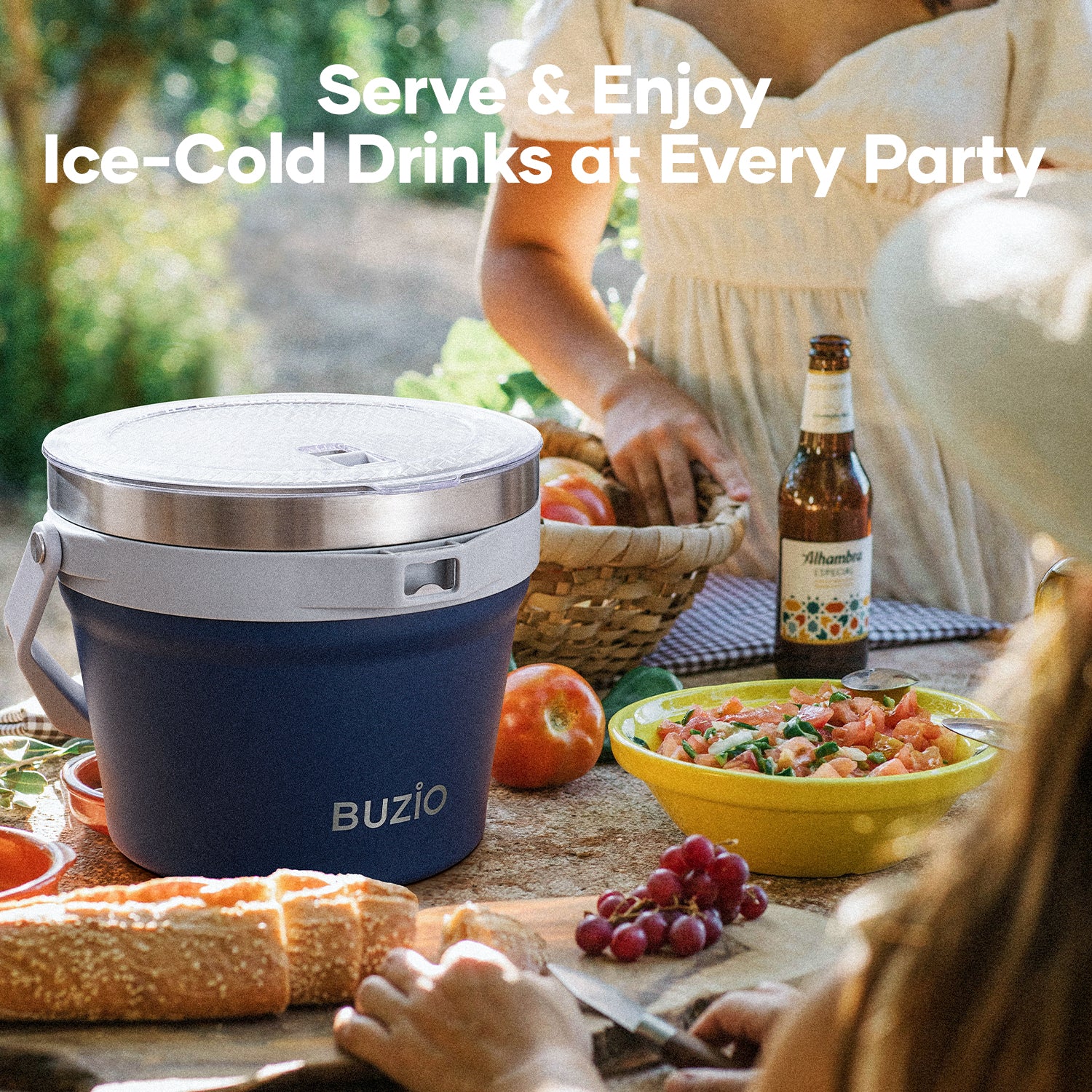 7.4 Qt/7 L Insulated Ice Bucket with Lid and Scoop & Tongs for Parties - Image 23