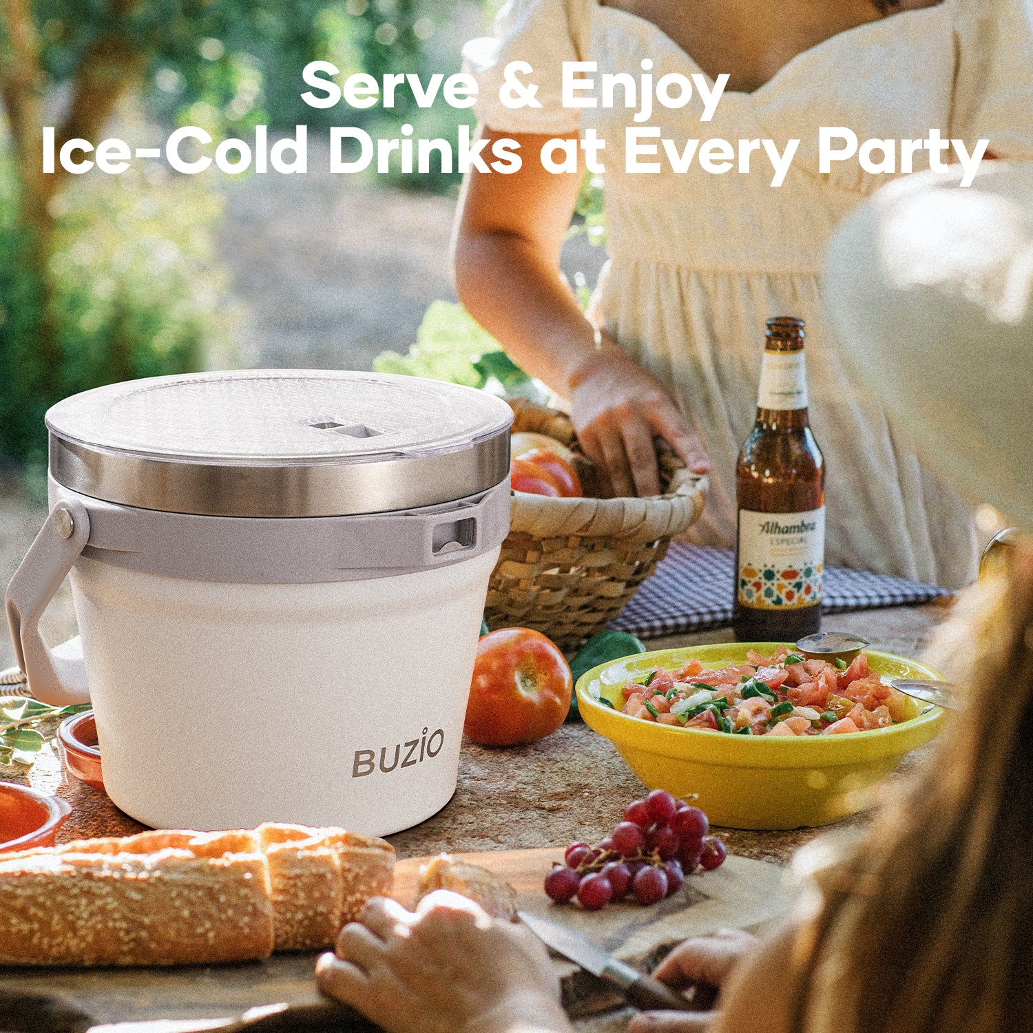 7.4 Qt/7 L Insulated Ice Bucket with Lid and Scoop & Tongs for Parties - Image 30