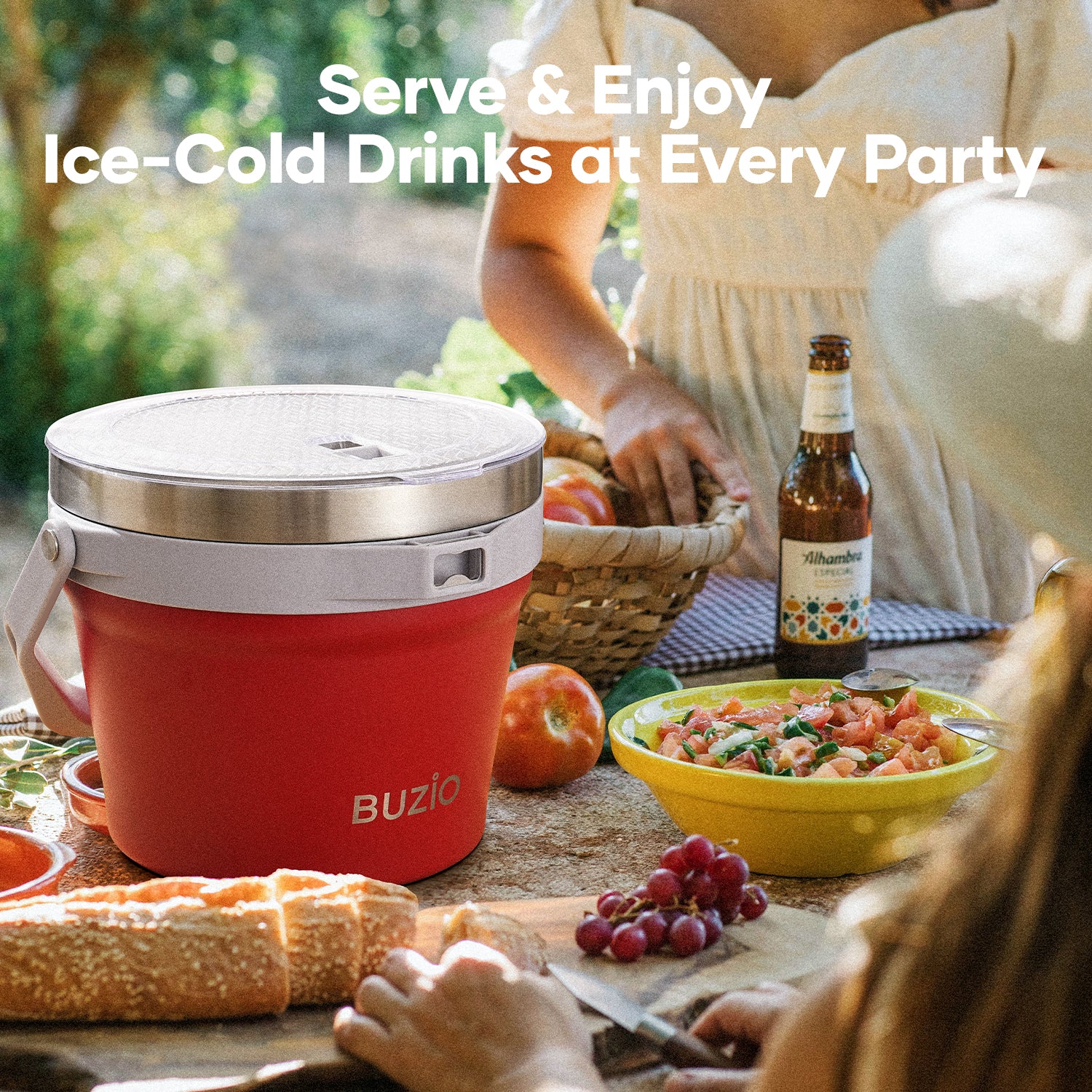 7.4 Qt/7 L Insulated Ice Bucket with Lid and Scoop & Tongs for Parties - Image 39