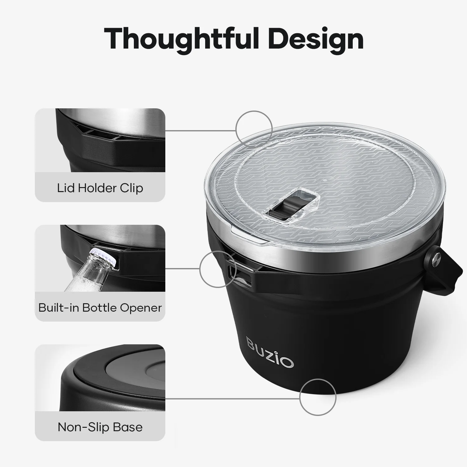 7.4 Qt/7 L Insulated Ice Bucket with Lid and Scoop & Tongs for Parties - Image 7