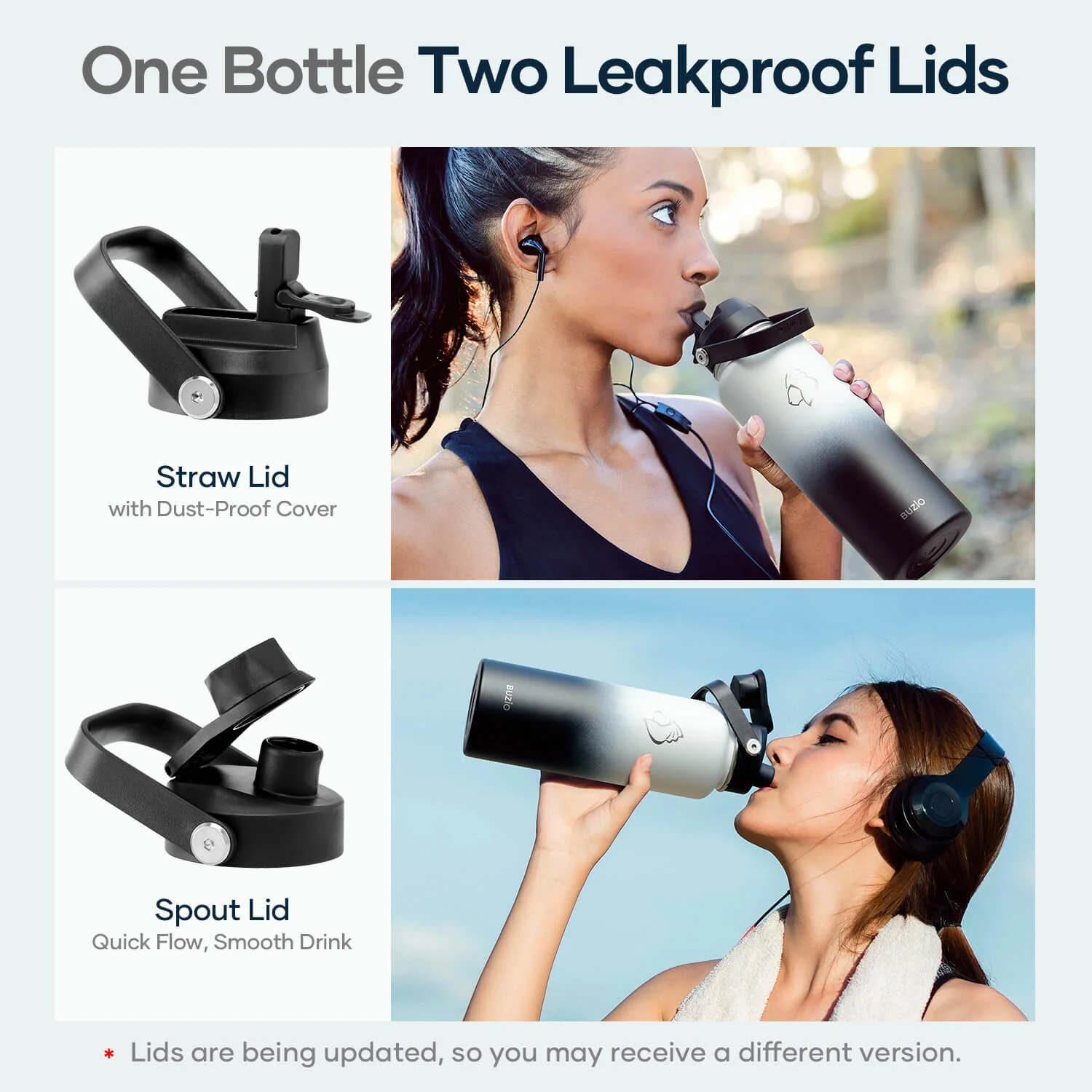 Insulated Water Bottle with 2 Lids | 40oz | Day & Night - Image 6