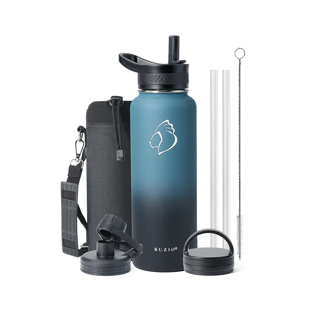 Stainless Steel Water Bottle with 3 Lids | 32oz - 64oz - Image 18
