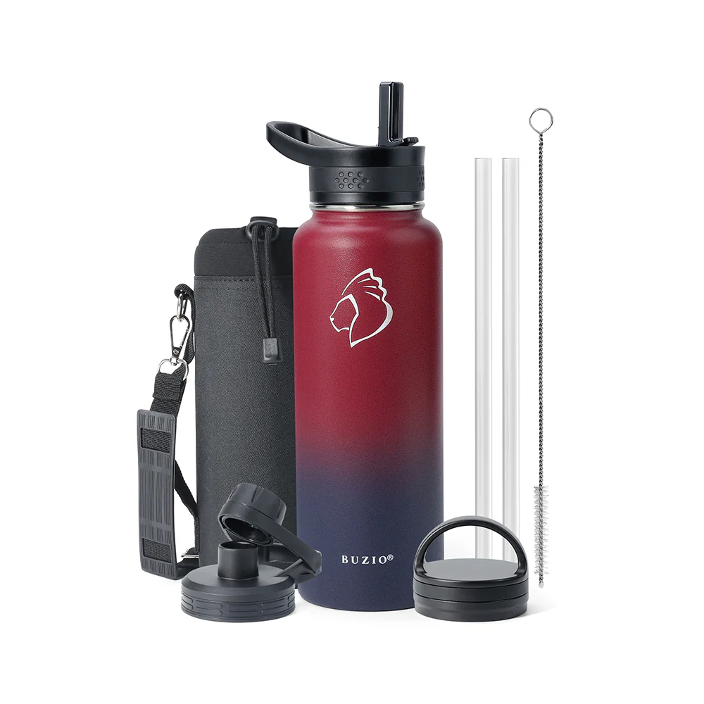 Stainless Steel Water Bottle with 3 Lids | 32oz - 64oz - Image 23