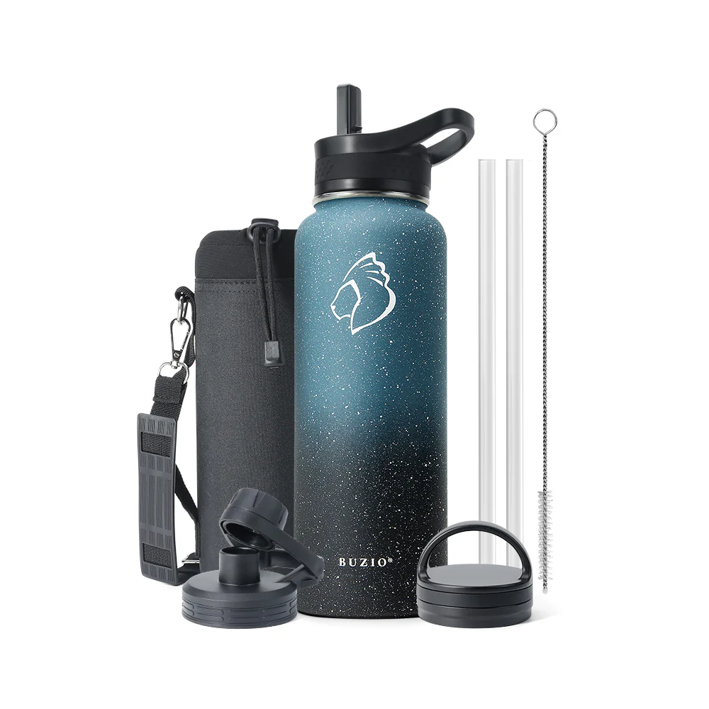 Stainless Steel Water Bottle with 3 Lids | 32oz - 64oz - Image 24