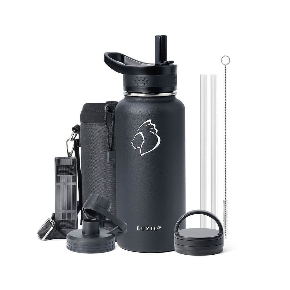 Stainless Steel Water Bottle with 3 Lids | 32oz - 64oz - Image 7