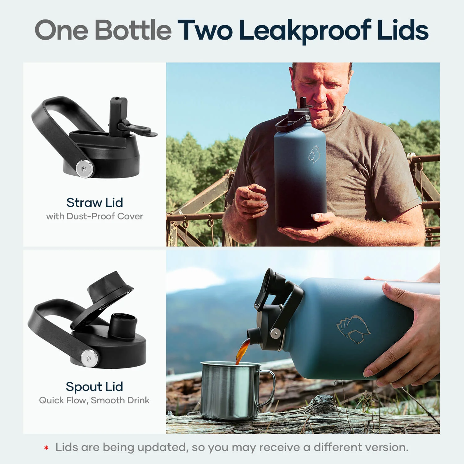 Insulated Water Bottles with 2 Lids | 24oz - 128oz - Image 110