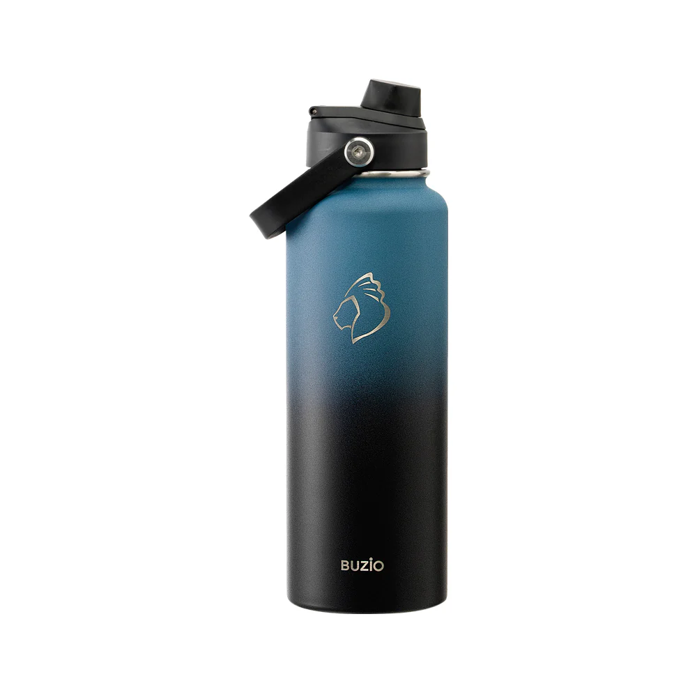 Insulated Water Bottle with 2 Lids | 40oz | Indigo Crush - Image 3