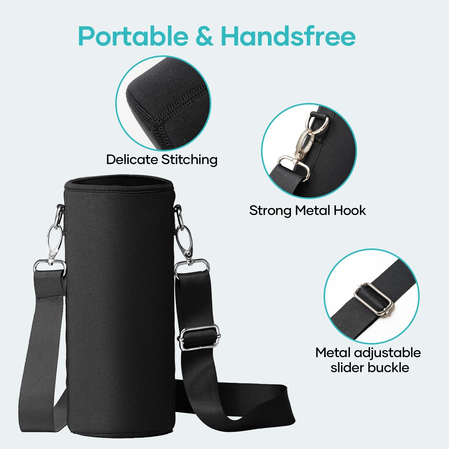 BUZIO Water Bottle Holder Carrying Pouch for 32oz/40oz/64oz/87oz/128oz Bottles - Image 3