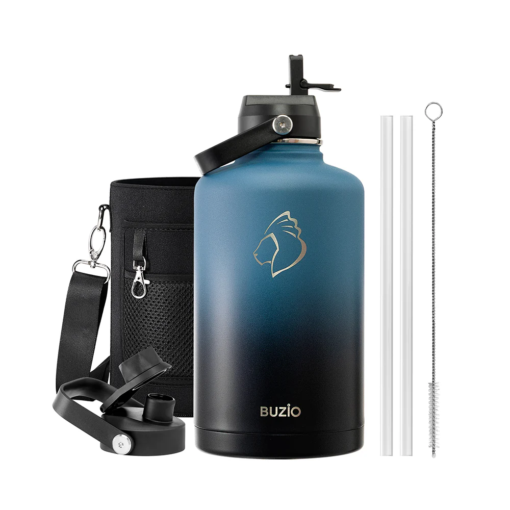 Insulated Water Bottle with 2 Lids | 87oz | Indigo Crush