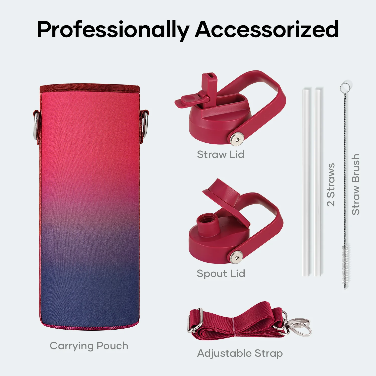 Duet Series Water Bottles with 2 Lids | 24oz - Image 27