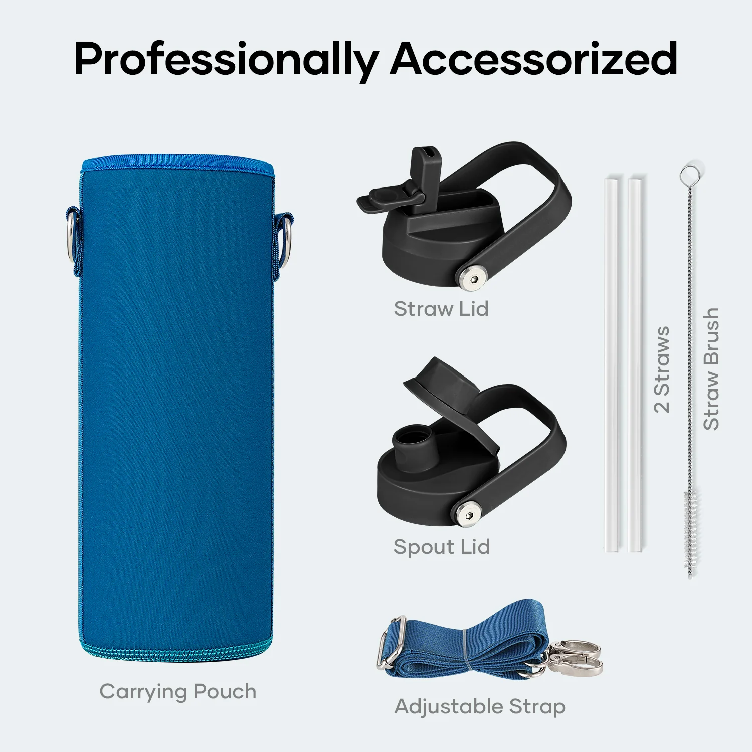 Duet Series Water Bottles with 2 Lids | 24oz - Image 29