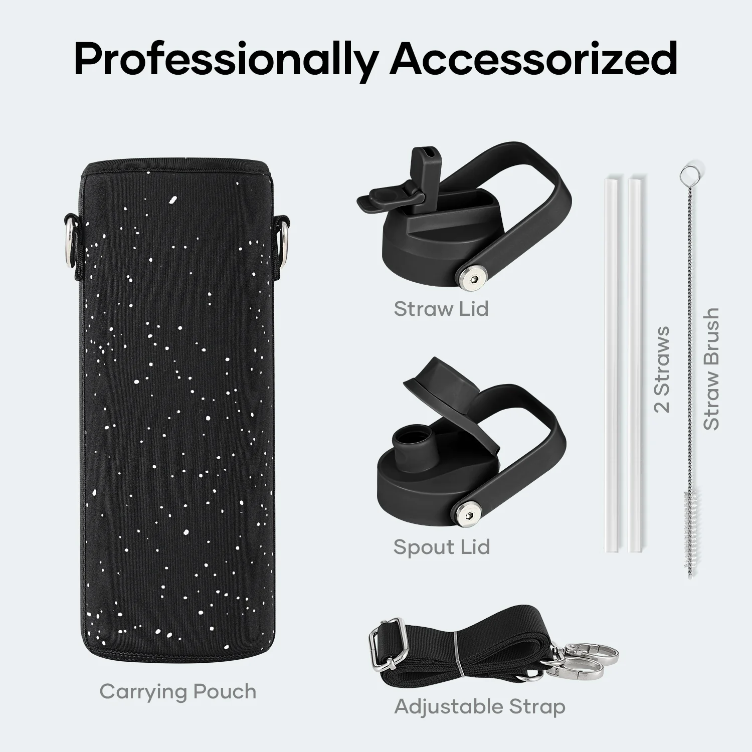 Duet Series Water Bottles with 2 Lids | 24oz - Image 31