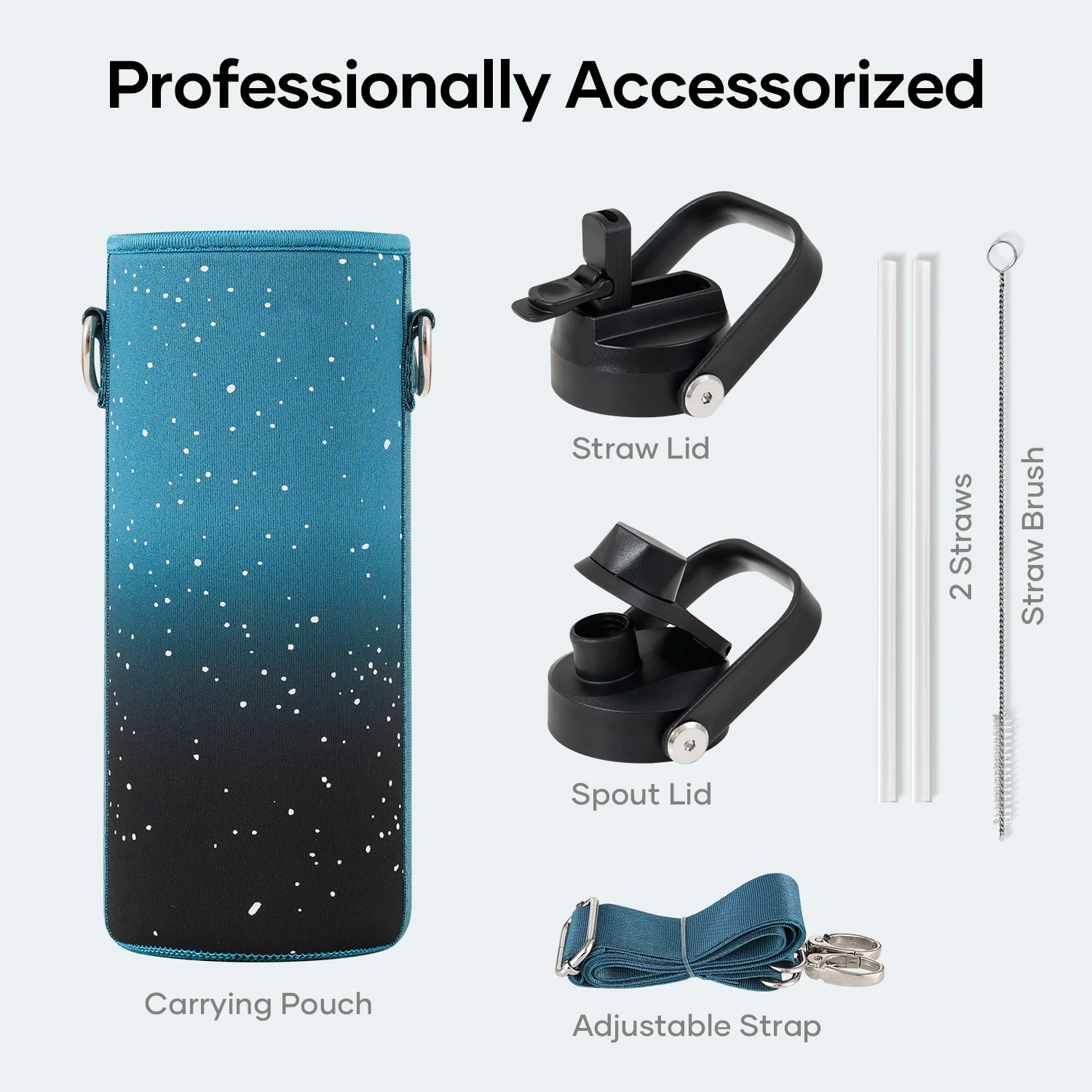 Duet Series Water Bottles with 2 Lids | 24oz - Image 35