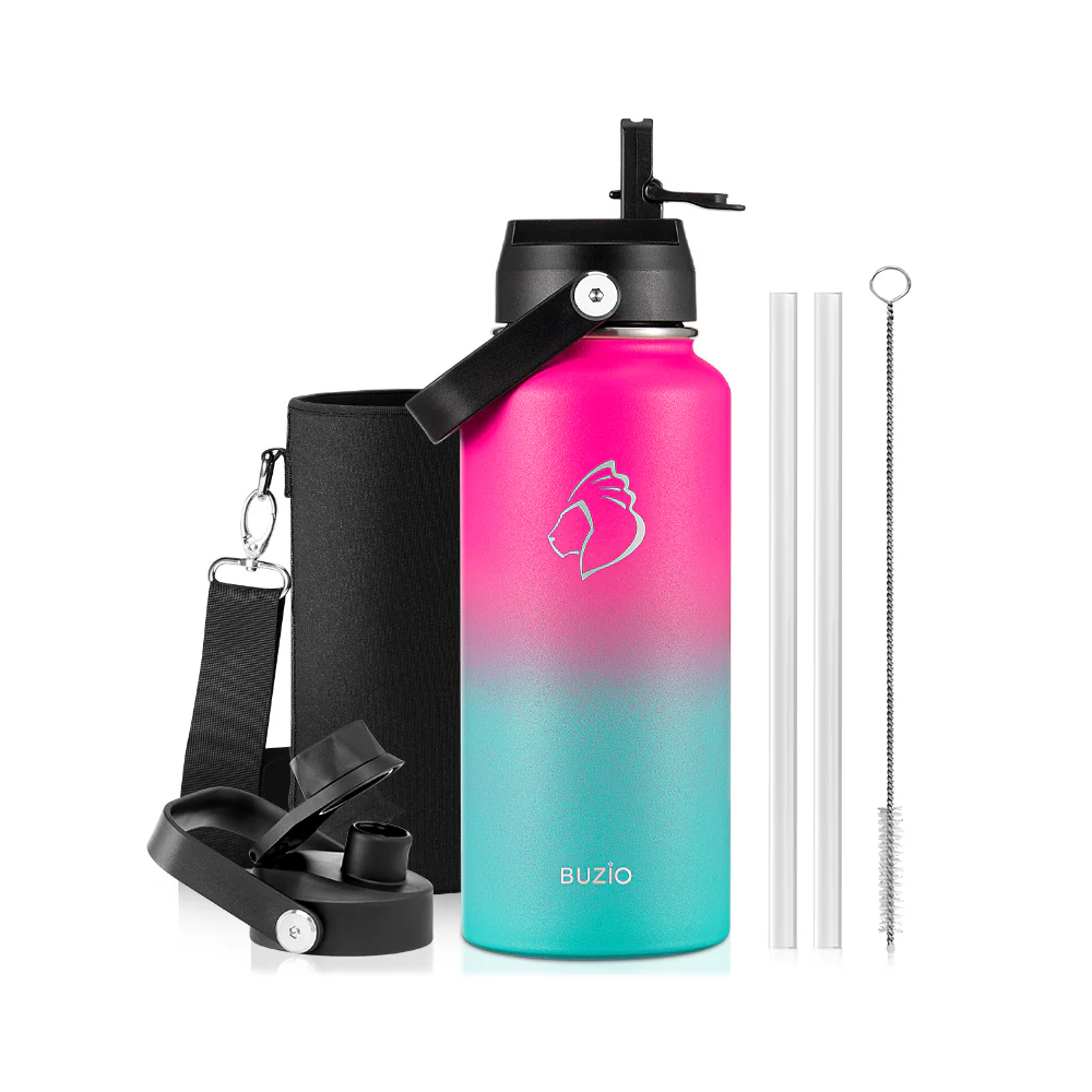 Insulated Water Bottles with 2 Lids | 24oz - 128oz - Image 60