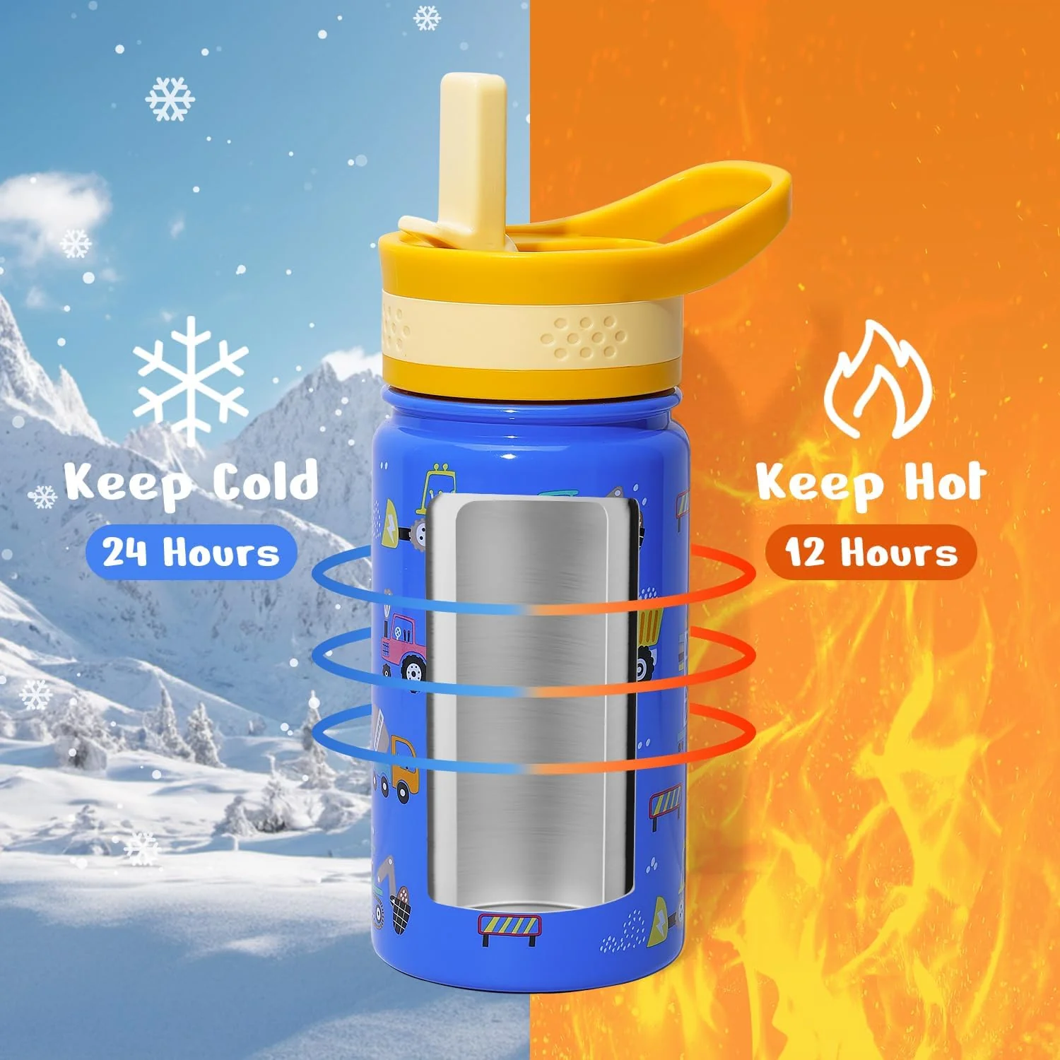 Kids Water Bottle with Straw Lid | 14oz - Image 16