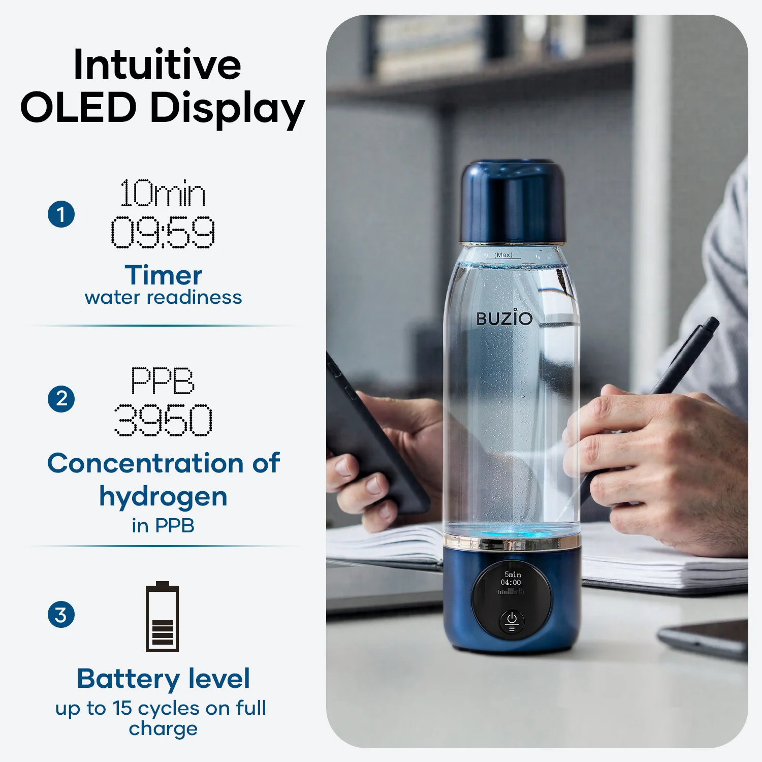 Portable Rechargeable Hydrogen Water Bottle Generator - Image 3