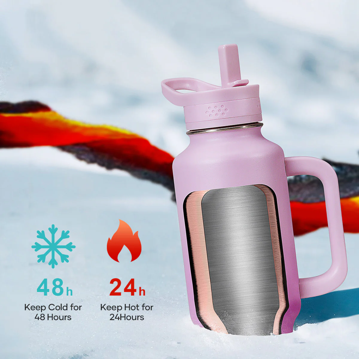 T-shape Handled Water Bottle for Car | 40oz - Image 4