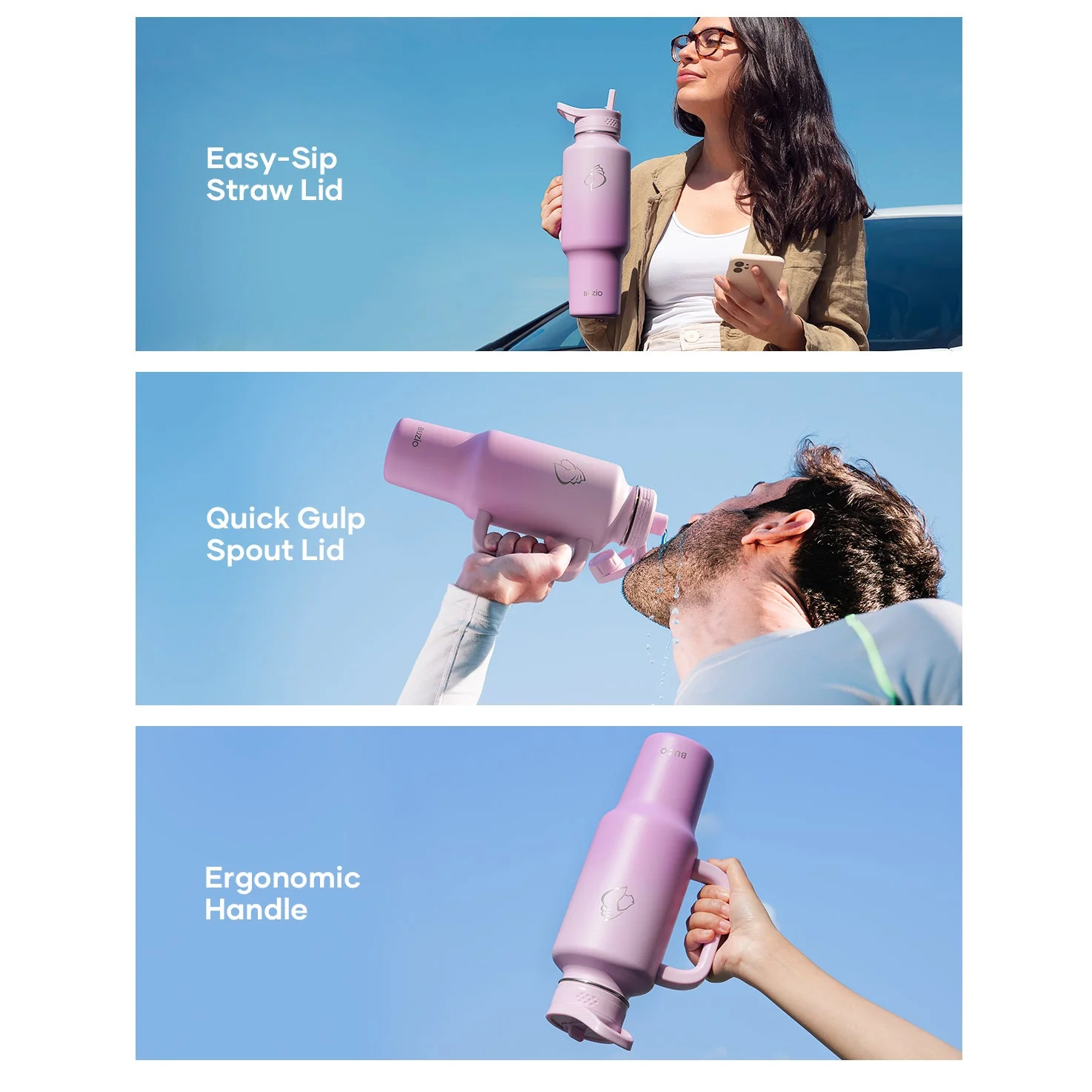 T-shape Handled Water Bottle for Car | 40oz - Image 5