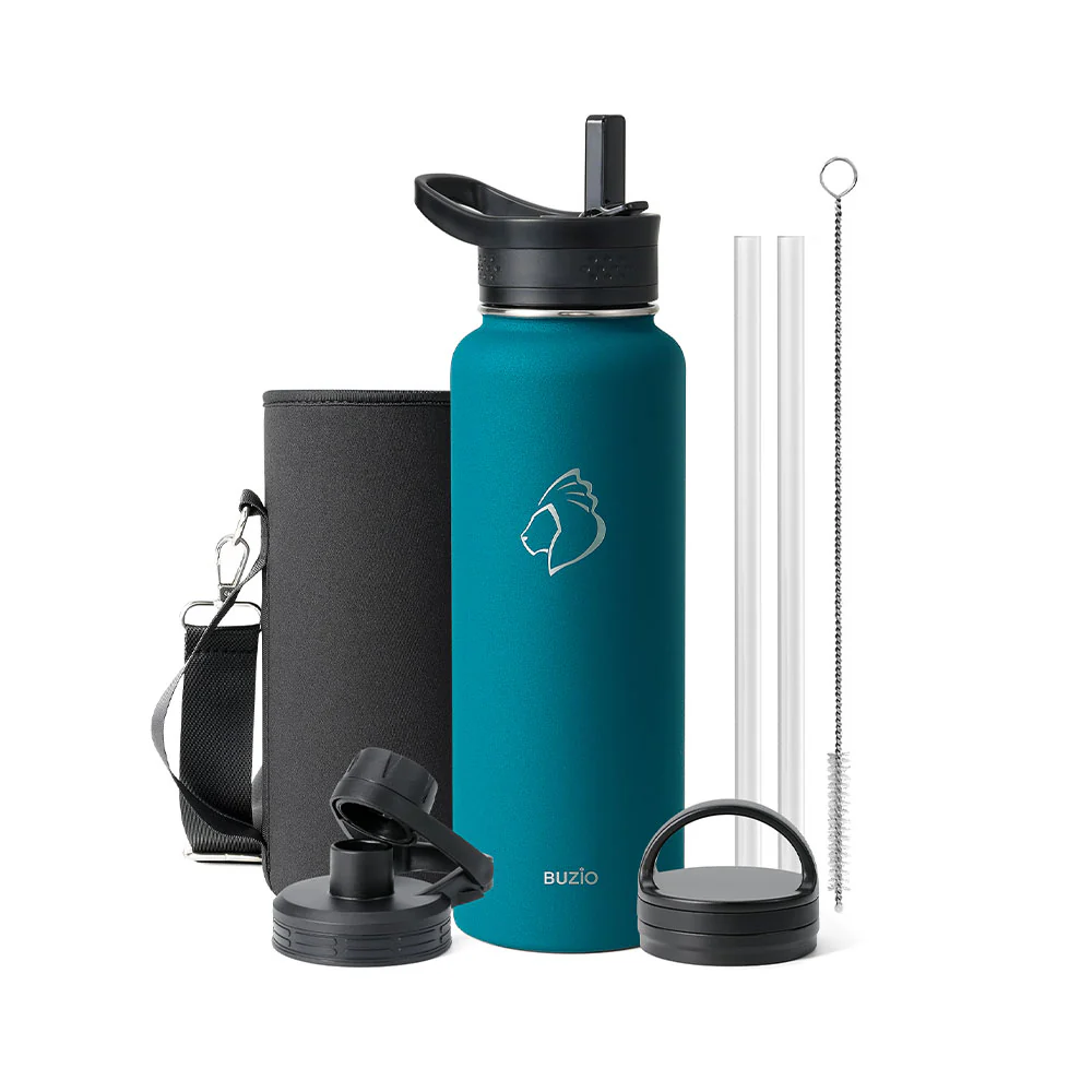 Stainless Steel Water Bottle with 3 Lids | 32oz - 64oz - Image 20