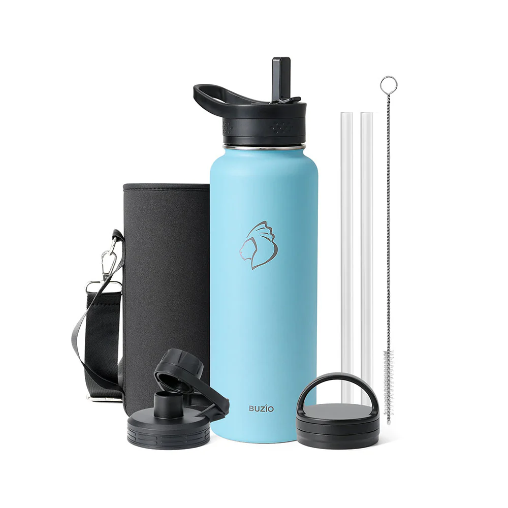 Stainless Steel Water Bottle with 3 Lids | 32oz - 64oz - Image 21