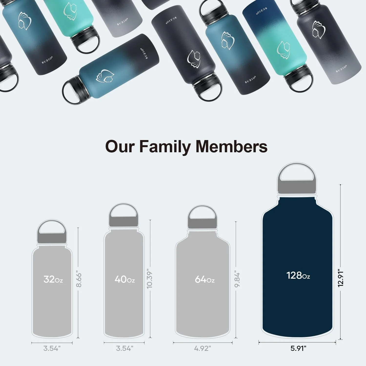 Trio Series Water Bottle with 3 Lids | 128oz - Image 9