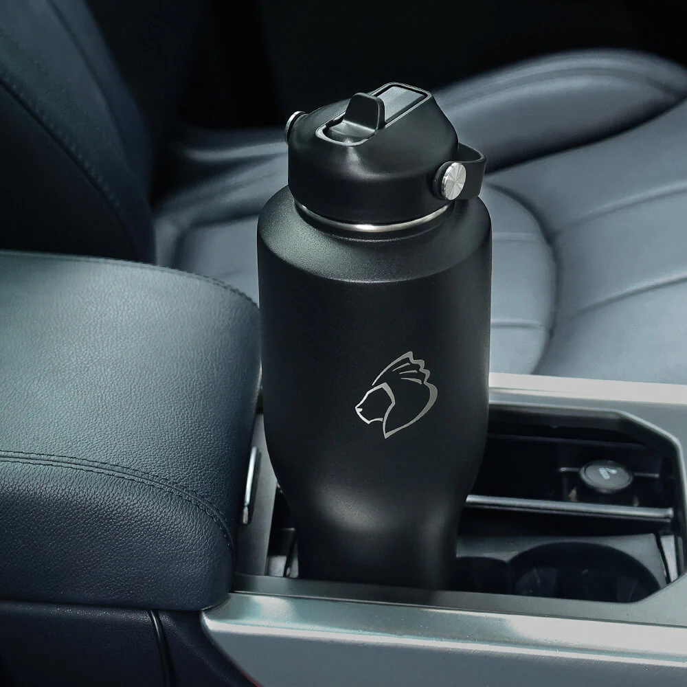 Insulated Water Bottle Fits in Car Cup Holder | 40oz  | Black - Image 4